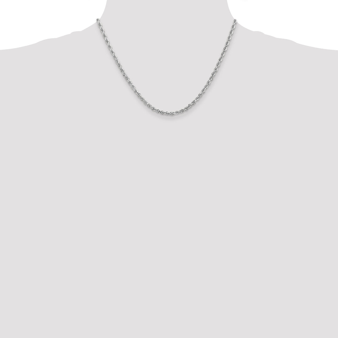 14k White Gold 3.35mm D/C Quadruple Rope Chain