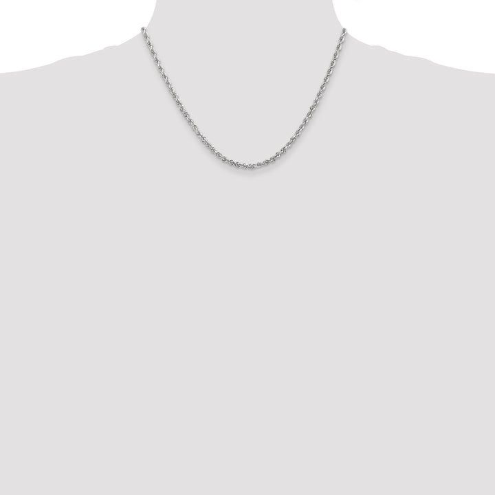 14k White Gold 3.35mm D/C Quadruple Rope Chain