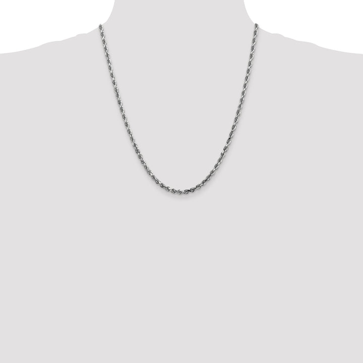 14k White Gold 4.0mm D/C Quadruple Rope Chain