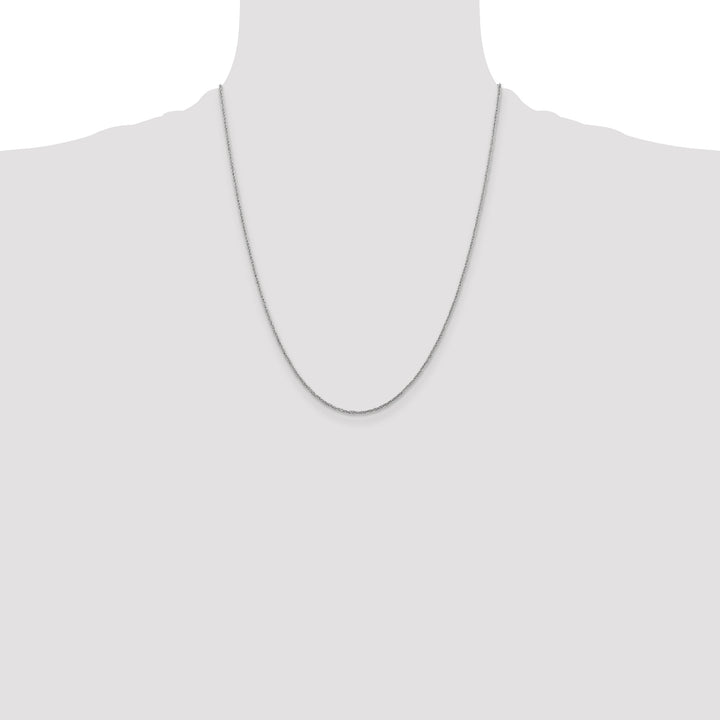 14K White Gold 1.1mm Ropa Chain