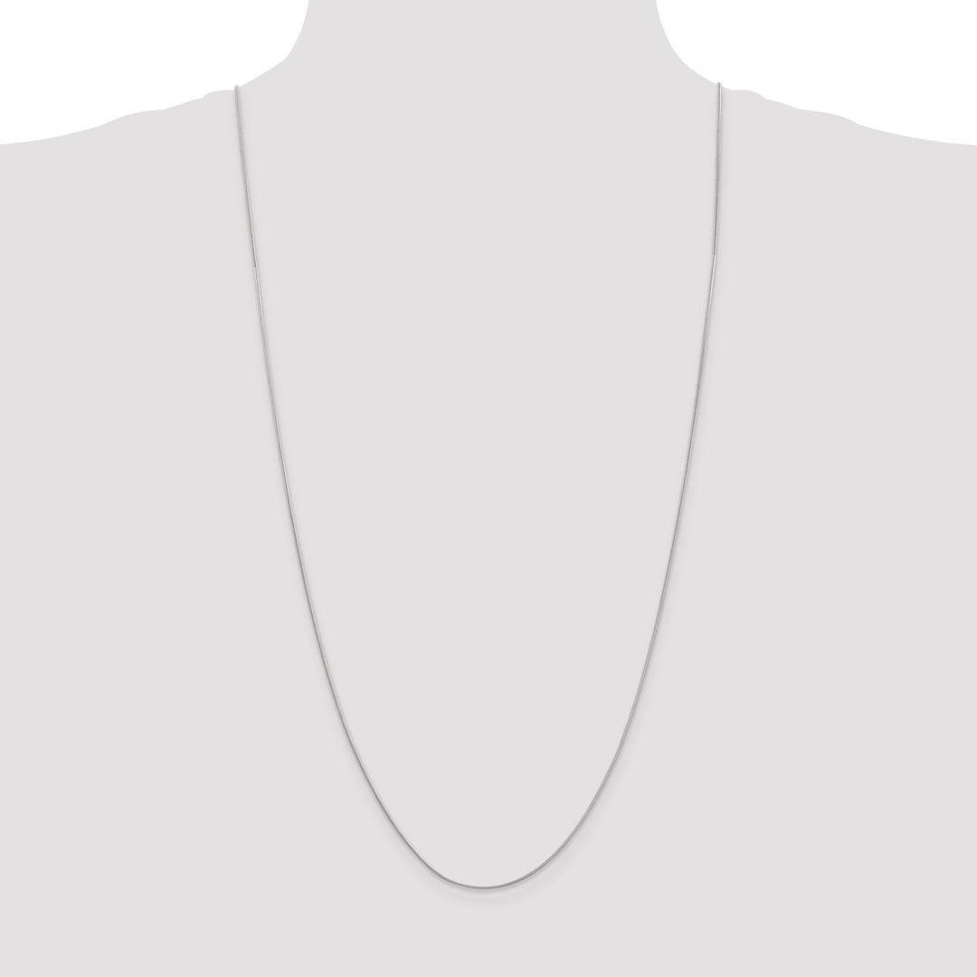 14k White Gold .9mm Round Snake Chain