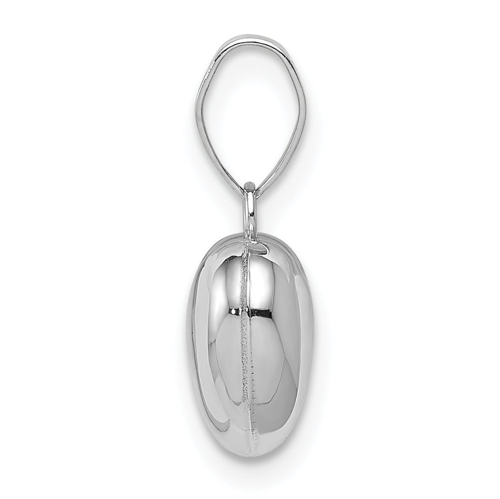 14k White Gold 3D Puffed Heart Pendant