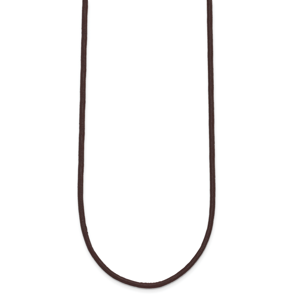14k 2mm 16in Brown Leather Cord Necklace