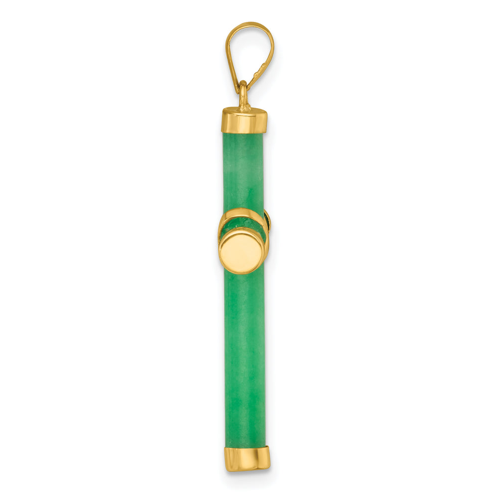 14K Polished Jade X Cross Pendant