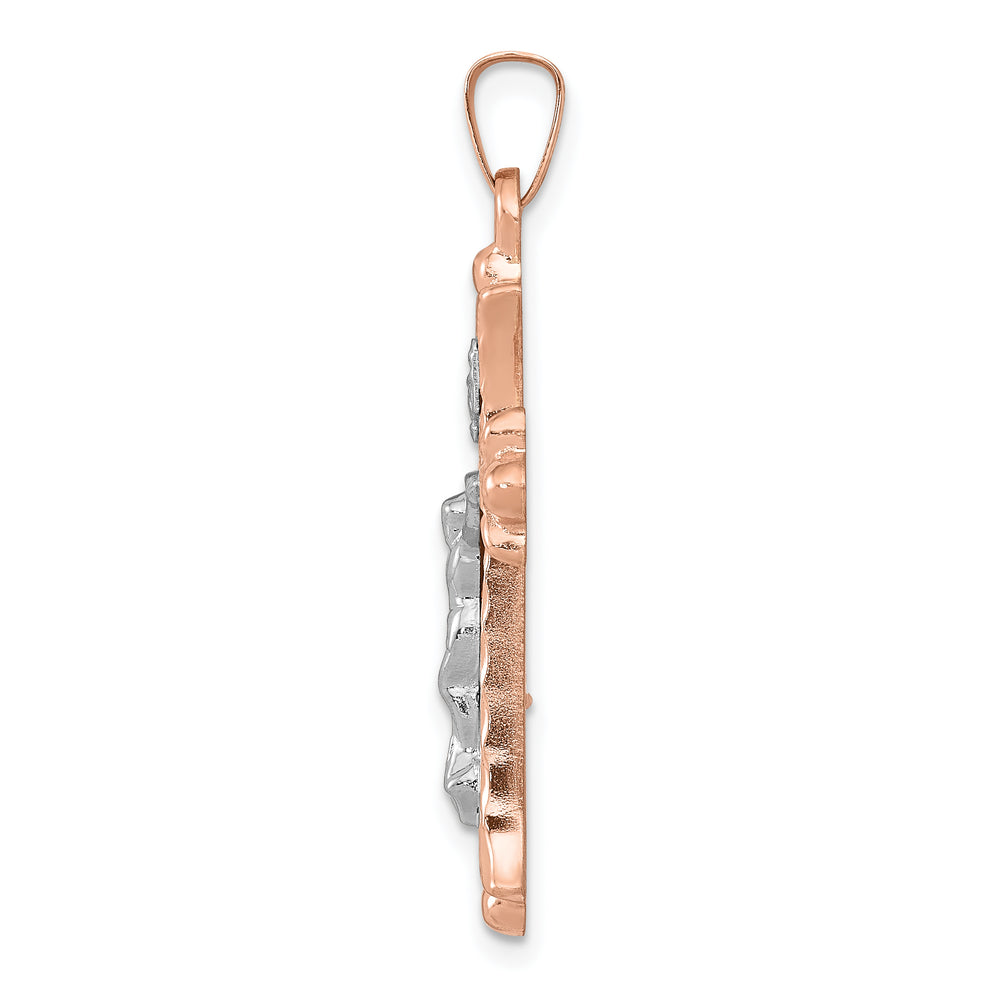 14k Two-tone Hollow Crucifix Pendant
