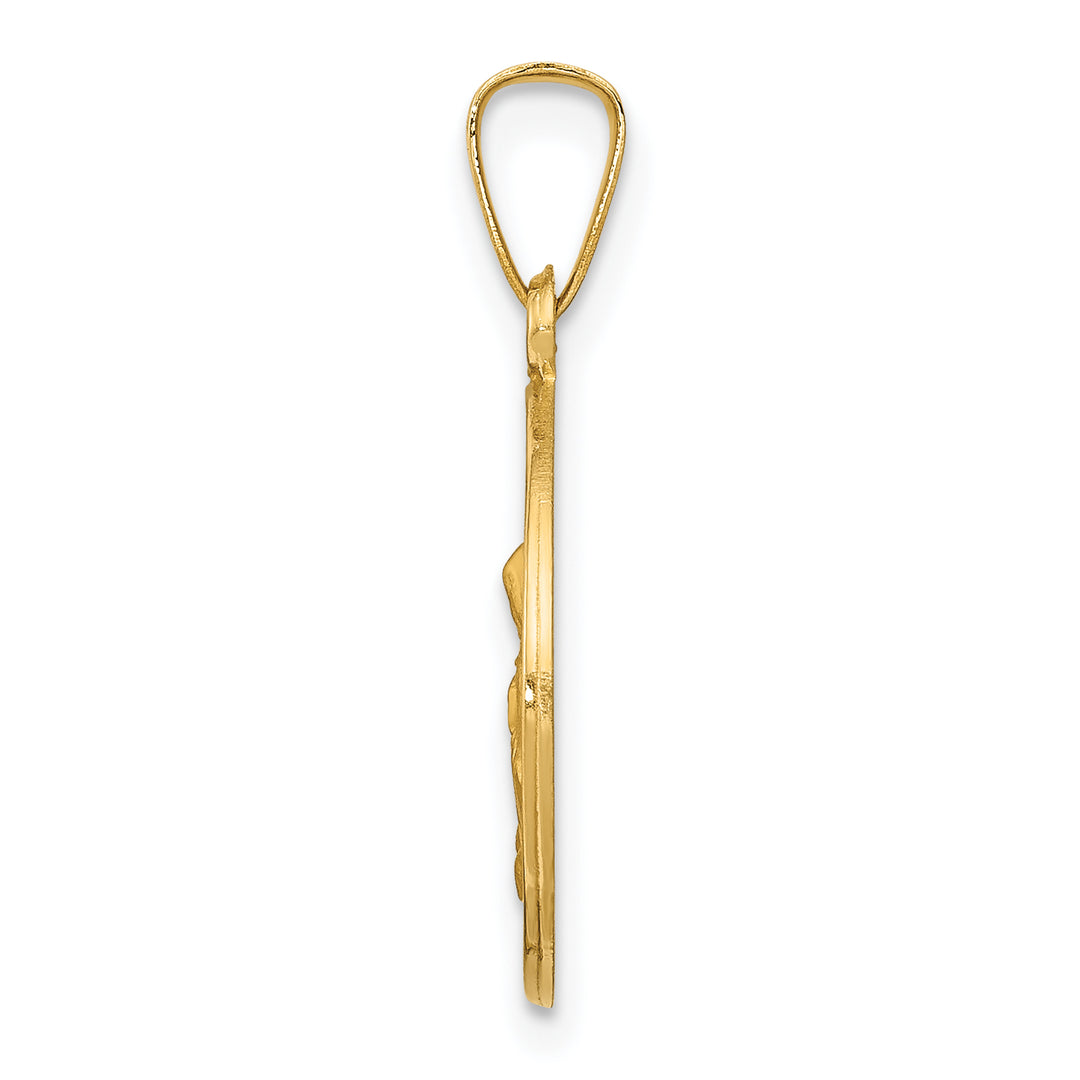 14k Polished and Satin St. Anne Medal Hollow Pendant
