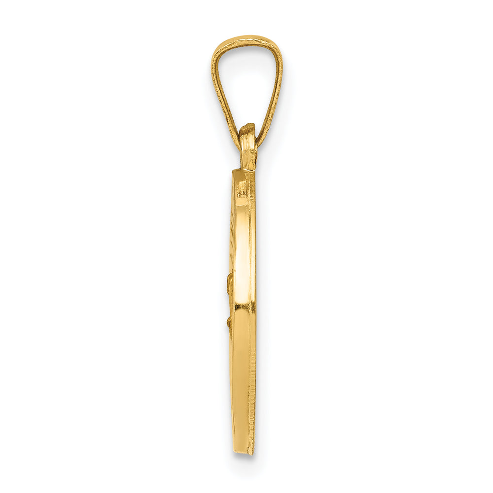 14k Polished and Satin St. Christopher Medal Hollow Pendant