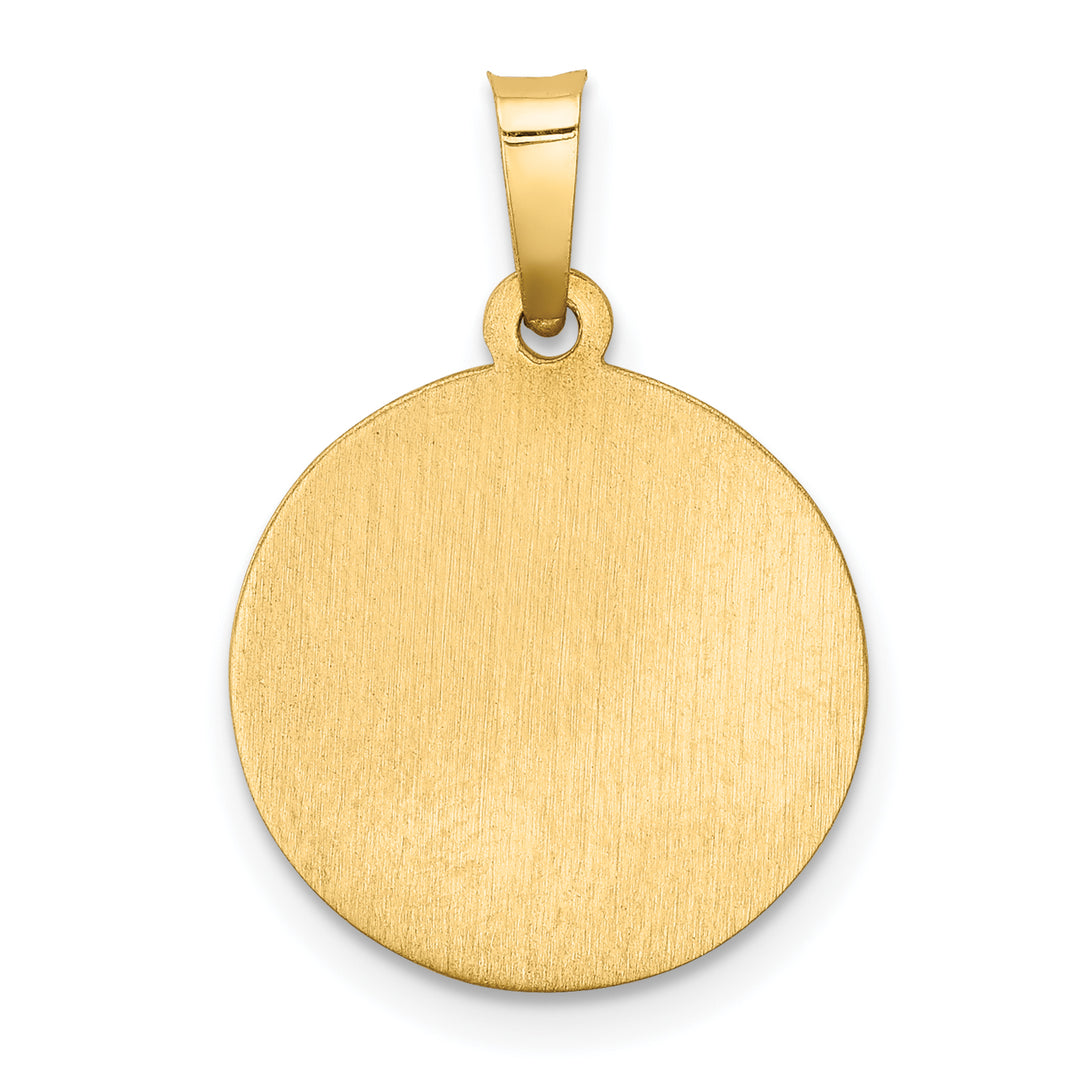 14k Polished and Satin St. Christopher Medal Hollow Pendant