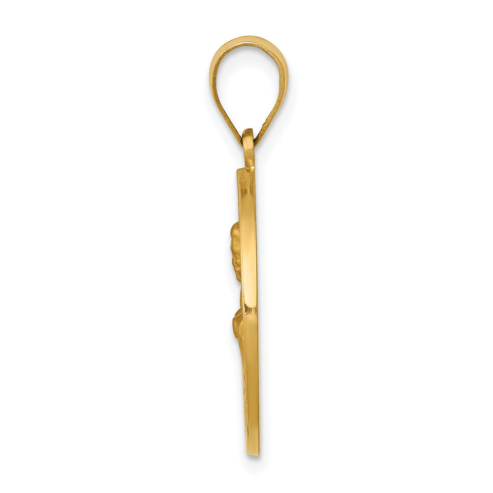 14k Polished and Satin St John Medal Hollow Pendant