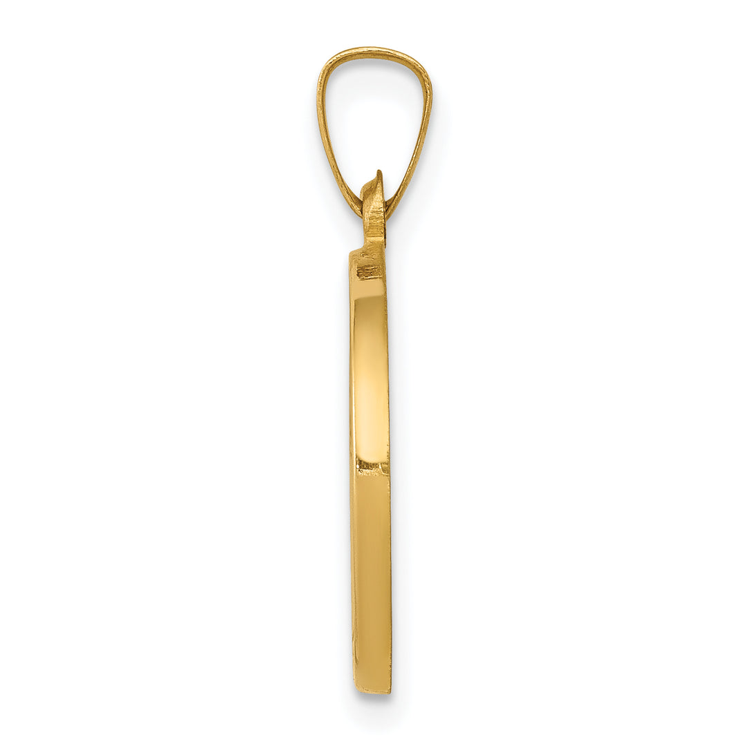 14k Polished and Satin St John Baptist Medal Hollow Pendant