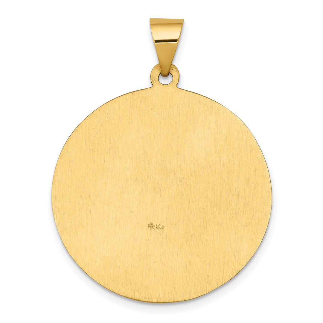 14k Polished and Satin St Joseph Medal Hollow Pendant