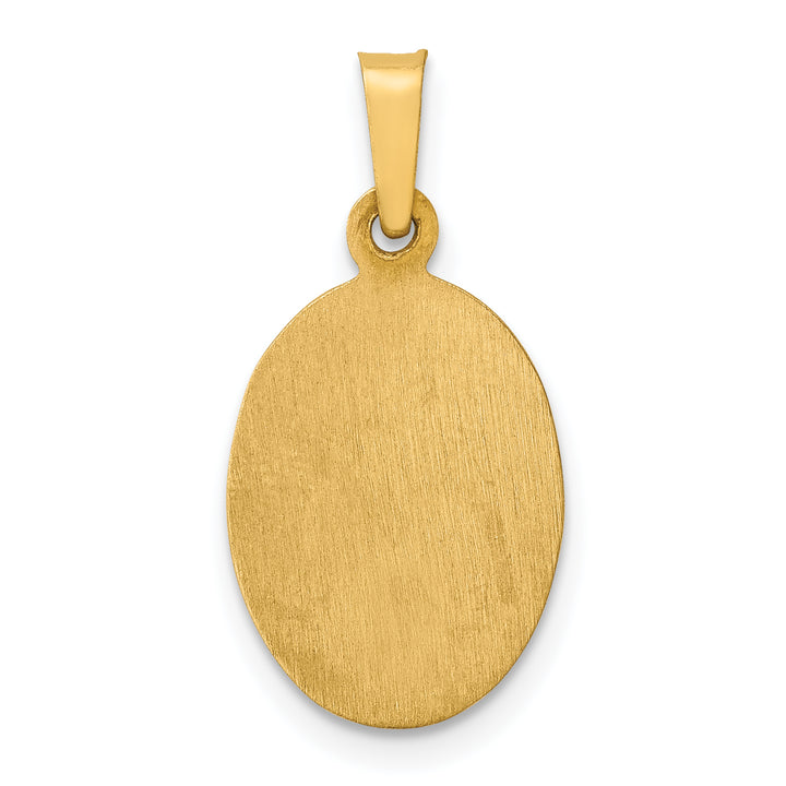 14k Polished and Satin St Jude Thaddeus Medal Hollow Pendant