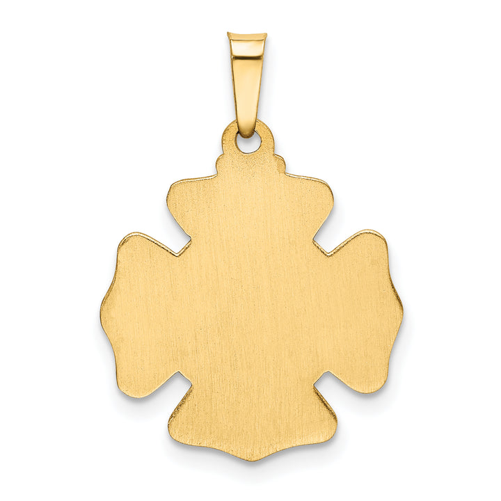 14k Polished and Satin St Florian Badge Medal Hollow Pendant