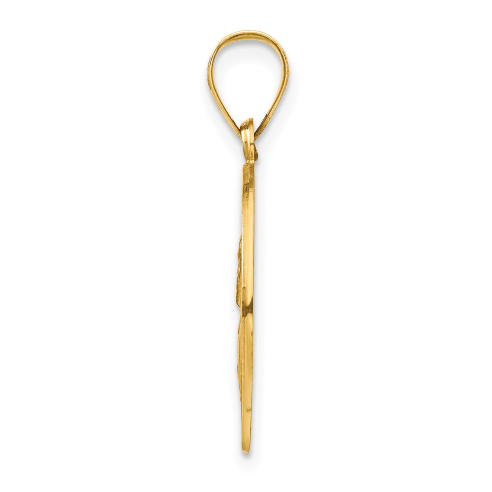 14k Polished and Satin St Paul Medal Hollow Pendant