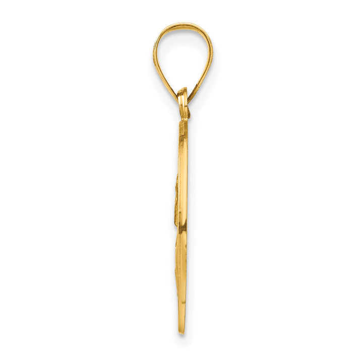 14k Polished and Satin St Paul Medal Hollow Pendant