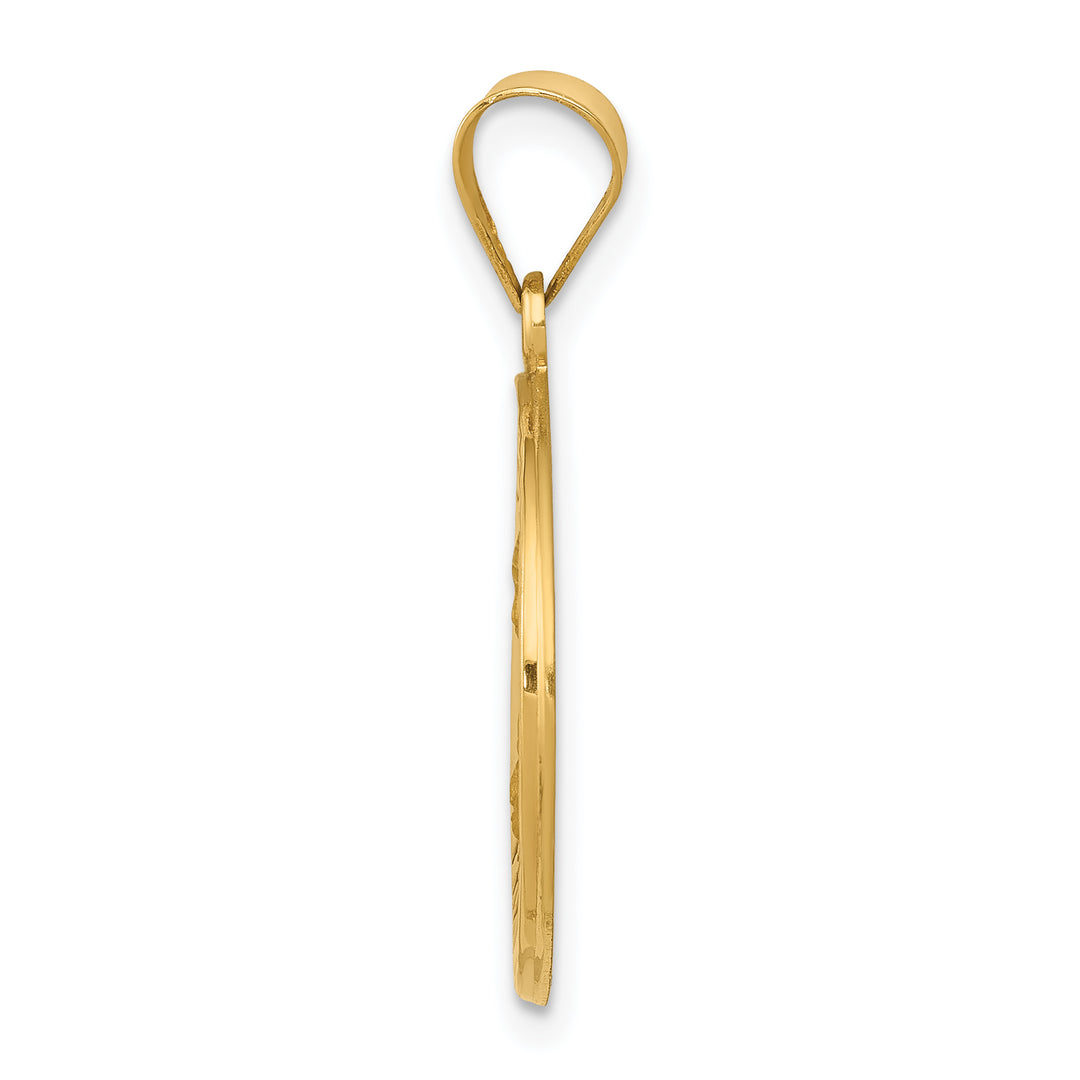14k Polished and Satin St Theresa Medal Hollow Pendant