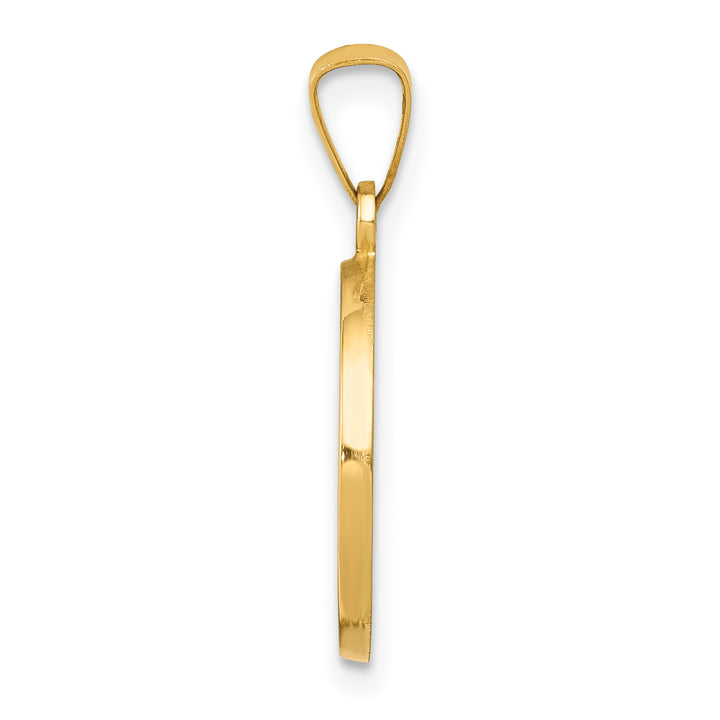 14k Polished/Satin First Holy Communion Medal Hollow Pendant