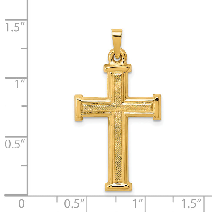 14k Brushed and Polished Latin Cross Pendant