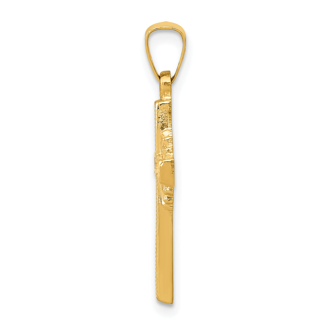14k Polished Celtic Cross Pendant