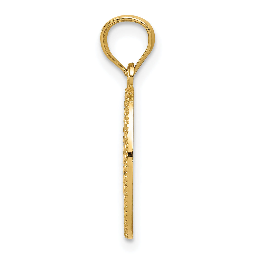 14k Gold Polished Small Cross Medal Pendant