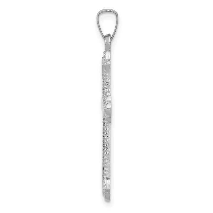 14k White Gold Polished Cross Pendant