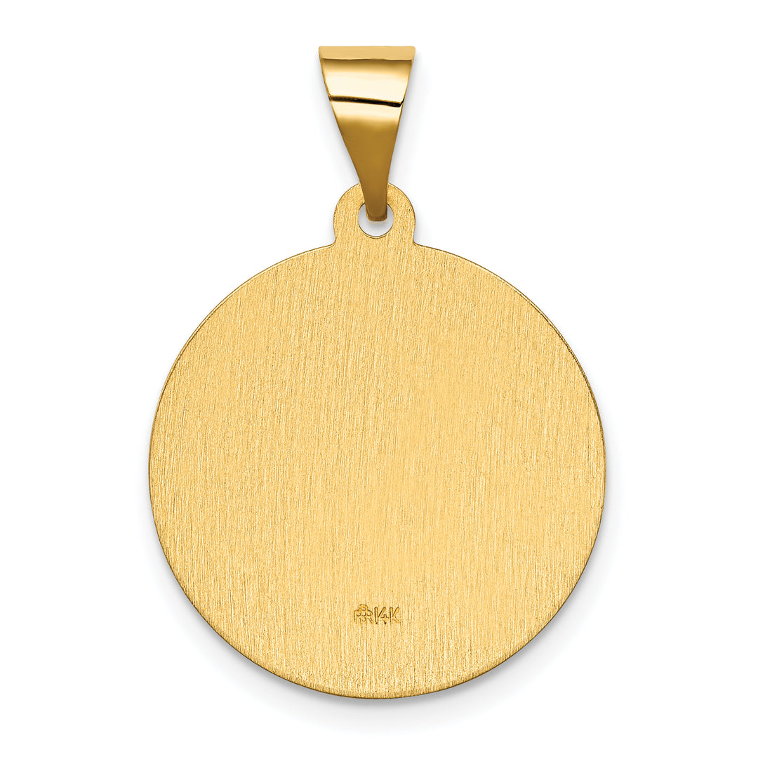 14K Polished/Satin Spanish Our Lady Guadalupe Hollow Medal