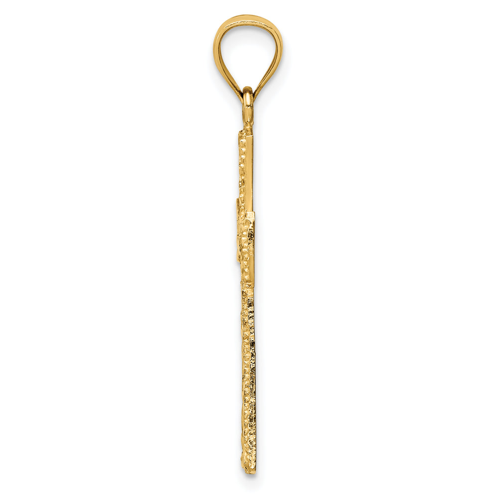 14K D/C Cross Pendant