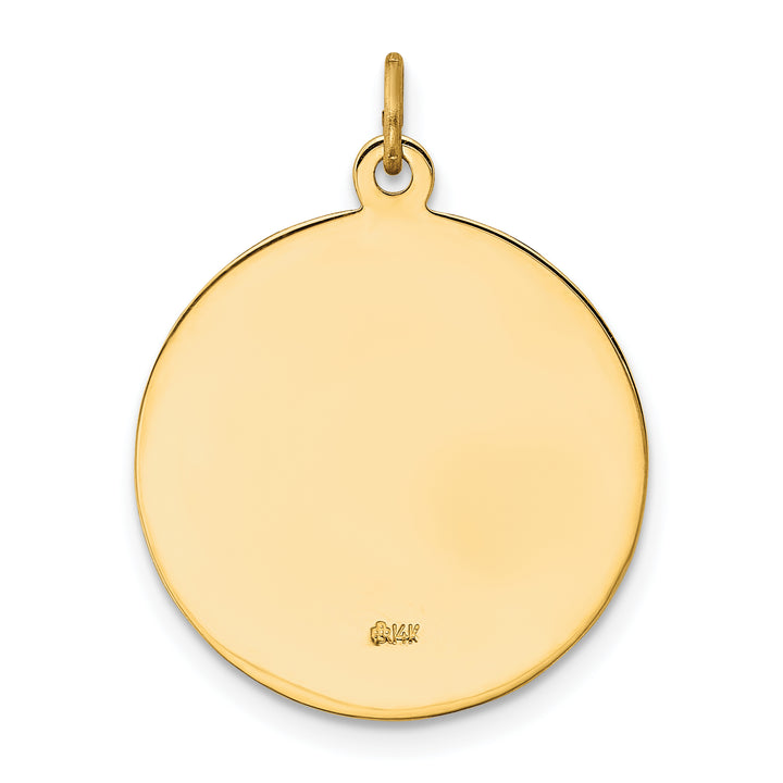 14k Solid Polished/Satin Medium Round St. Michael Medal