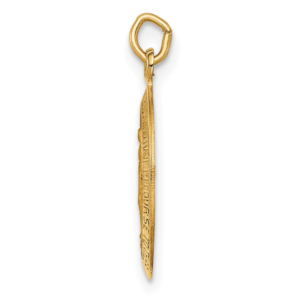 14k Solid Polished/Satin Small Oval Miraculous Medal