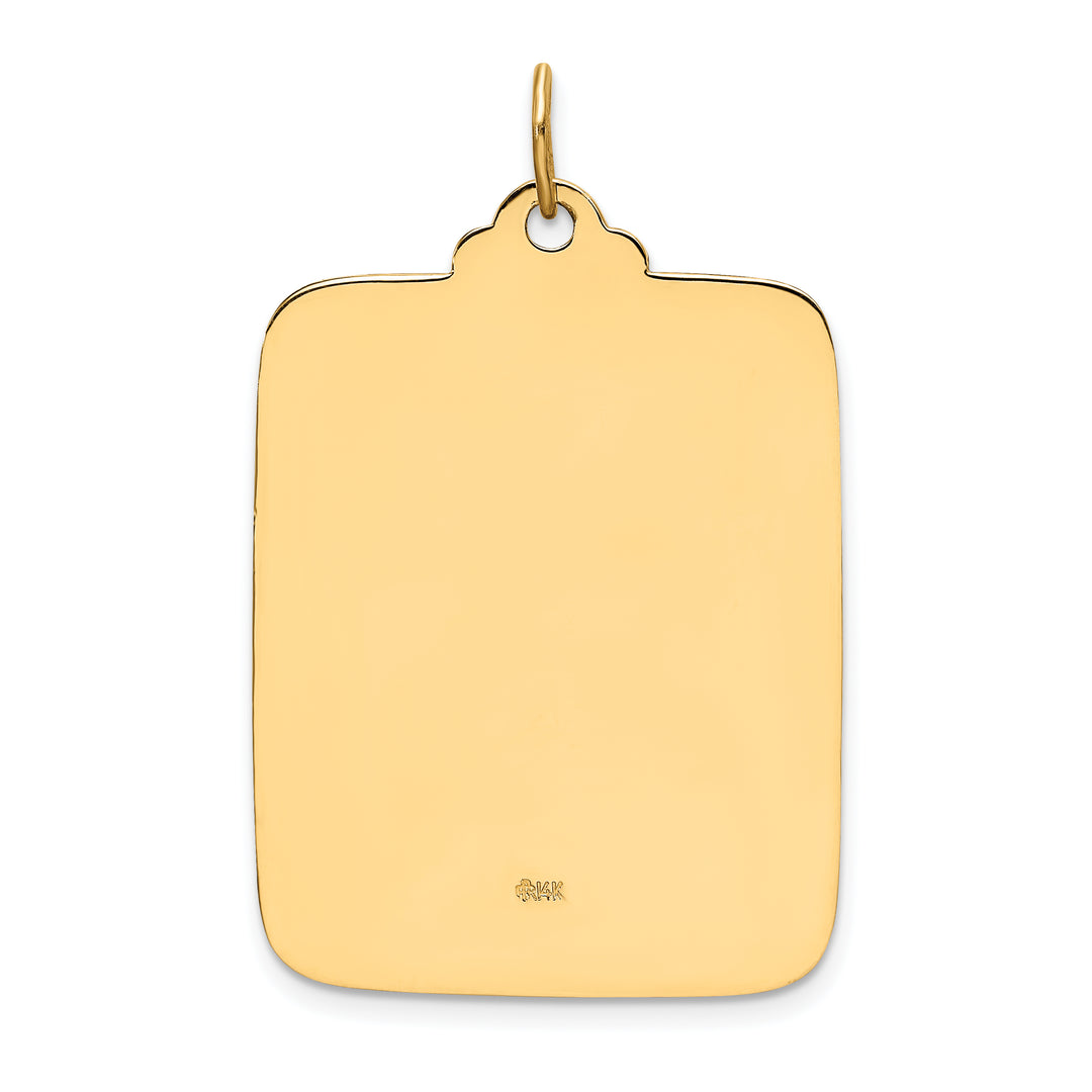 14k Solid Polished/Satin Large Rectangle St. Christopher Medal