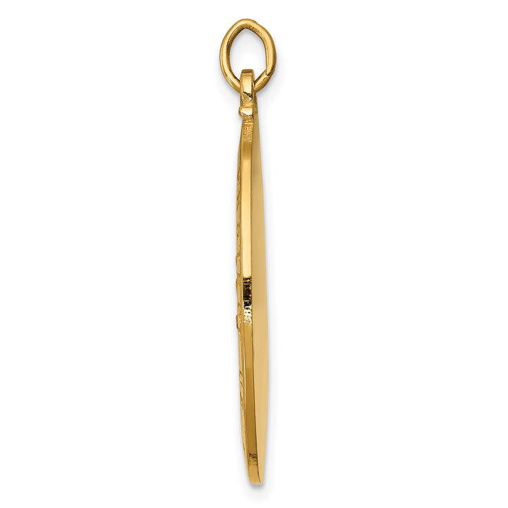 14k Solid Polished/Satin Medium Oval St. Christopher Medal