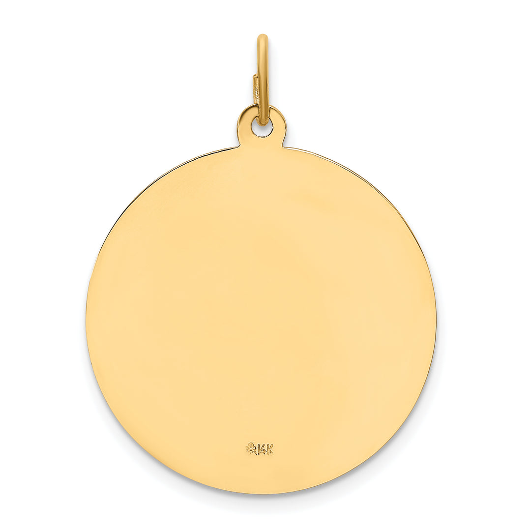 14k Solid Polished/Satin Large Round St. Joseph Medal