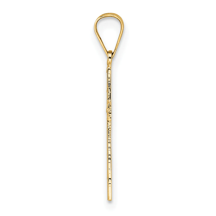 14k Polished Solid Cross Pendant