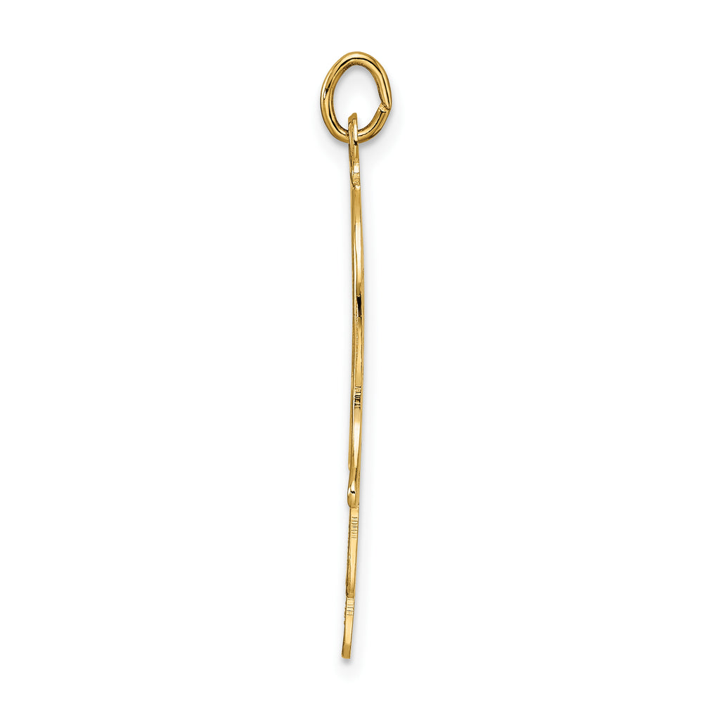 14k Polished Solid Filigree Hamsa Pendant