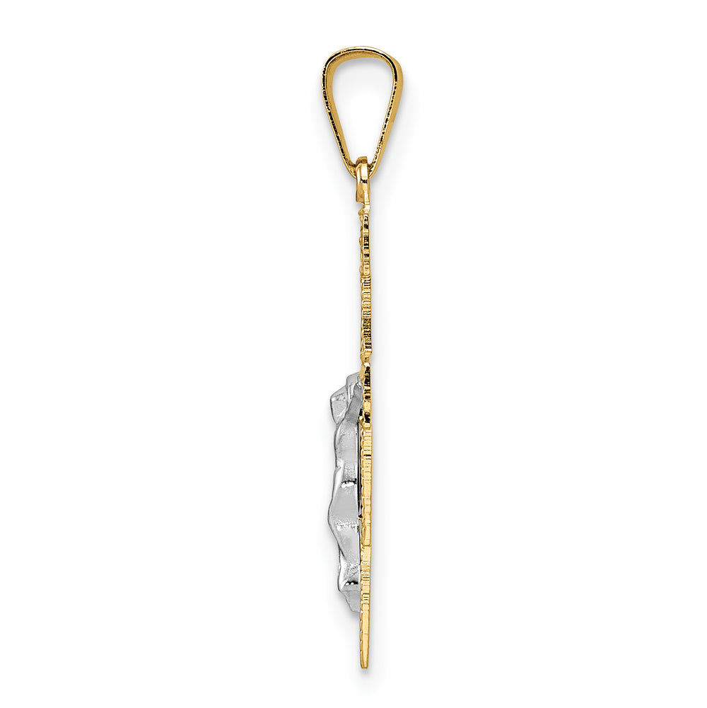 14k Two-tone Solid Crucifix Pendant