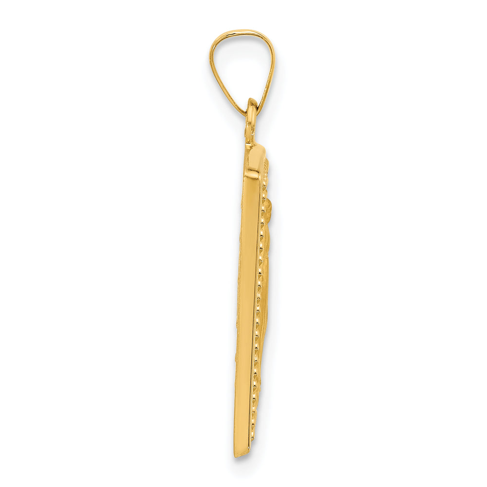 14K Rectangular Hollow Miraculous Medal