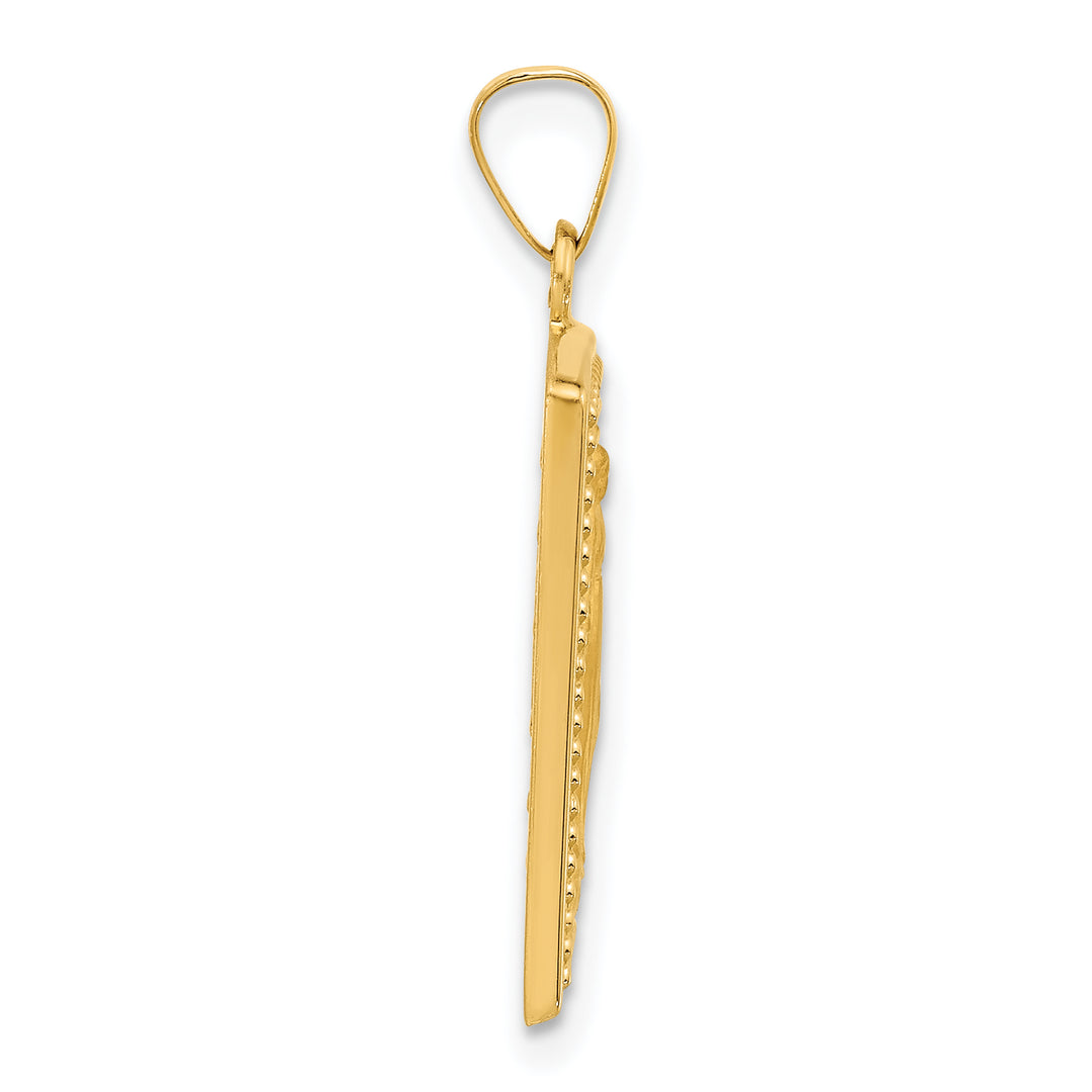 14K Rectangular Hollow Miraculous Medal