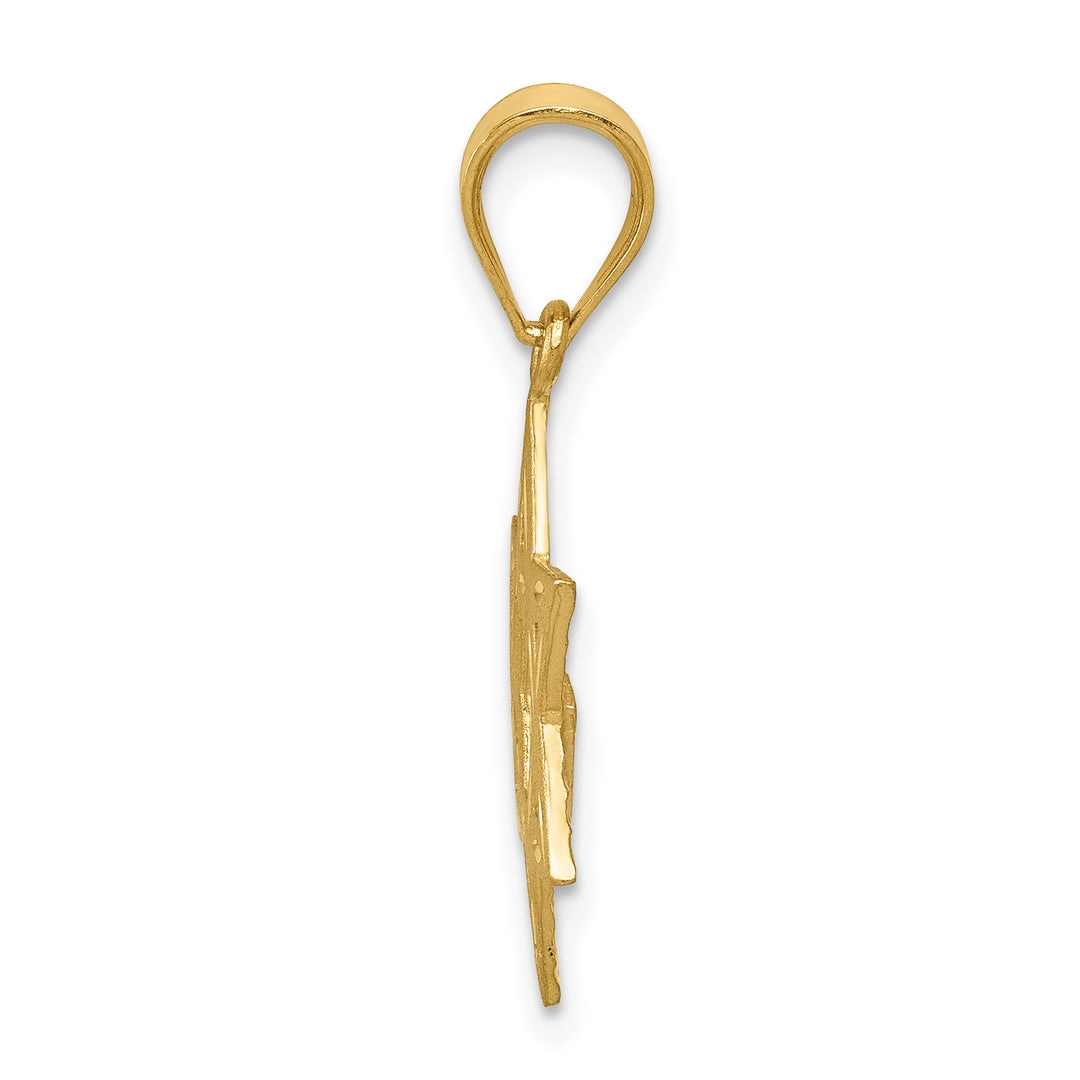 14k Solid Satin Star of David Charm
