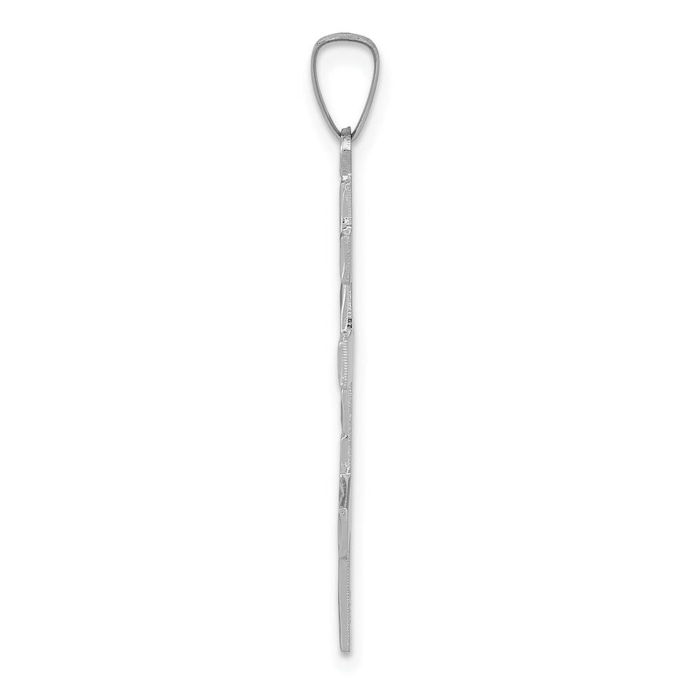 14k White Gold Eastern Orthodox Cross Pendant